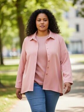 Draper's & Damon's Peach Colored Women's Shirt-Set